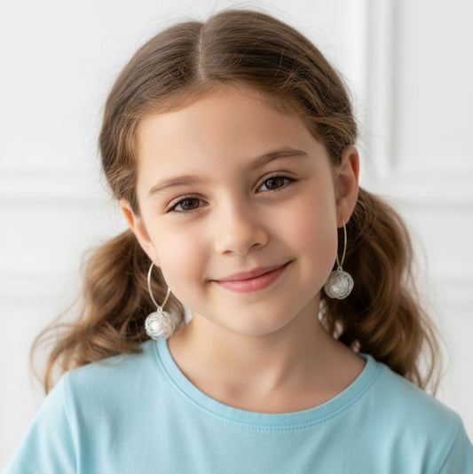 Silver Wire Cage Ball Earrings - Modern Geometric Style