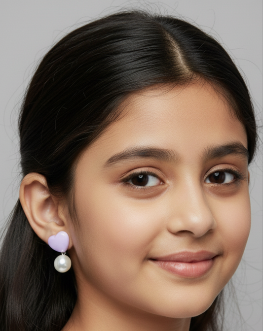 Purple Kids Heart Crystal Drop