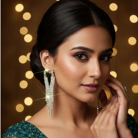 Crystal Cascade Statement Earrings