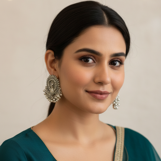 Peacock Heritage Chandelier Earrings