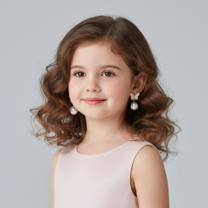 Crystal Butterfly Pearl Drop Earrings - Gold & White Elegance