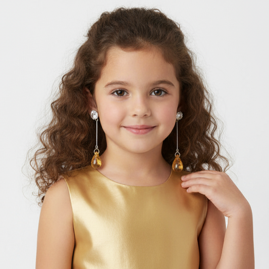 Golden Amber Drop Earrings - Sunny Sophistication
