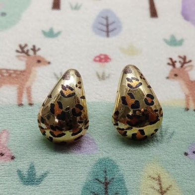Leopard Print Teardrop Stud Earrings - Wild & Stylish