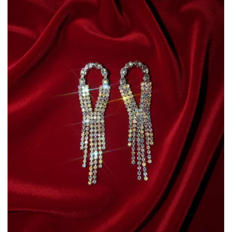 Crystal Cascade Statement Earrings