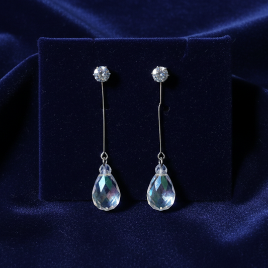 Crystal Clear Teardrop Earrings - Pure Elegance